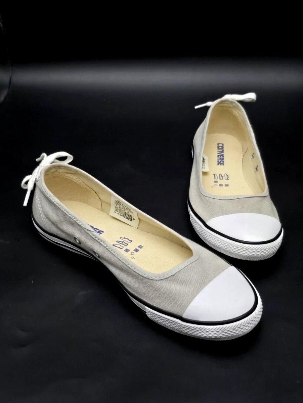CONVERSE Chuck Taylor All Star Dainty Ballerina Grey Slip-On Women's Size 8 - Picture 2 of 12